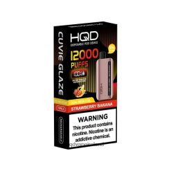 HQD Flavors - HQD CUVIE GLAZE DISPOSABLE VAPE 12000 Strawberry Banana 8J2BB4254