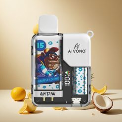 Pineapple Coconut Aivono AIM-TANK 9500 Puffs 18ml E-liquid wholesale vapes Ireland LCD Display